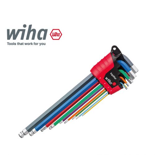 德國Wiha 9件L型六角球頭扳手組_螢光 SB 369E 9F