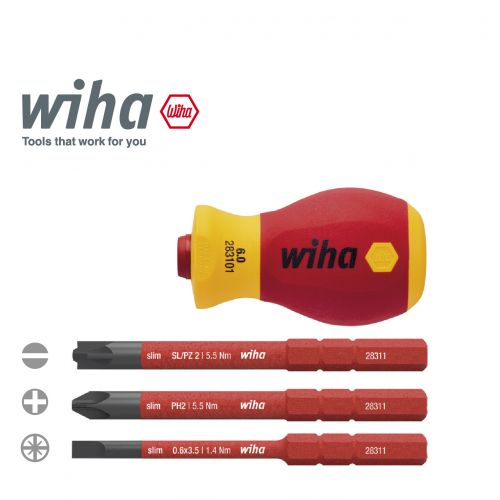 德國 Wiha  4件迷你絕緣Slim多用途工具組 41230