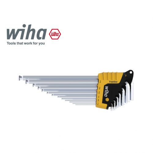 德國 Wiha 13件L型英制防脫落六角球頭扳手組 43852