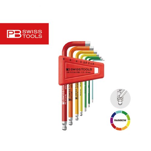 瑞士 PB SWISS TOOLS 7件L型短六角球頭扳手(無包裝)